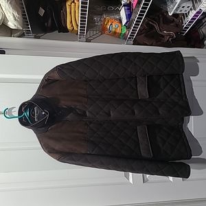 Hart Schaffner Marx Brown Faux Suede and Wool Hunting Barn Jacket